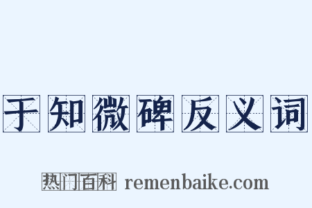 于知微碑反义词是什么意思的图片